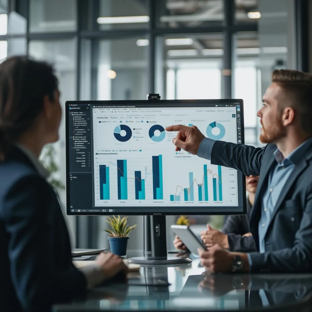 Consultores trabajando en una oficina moderna