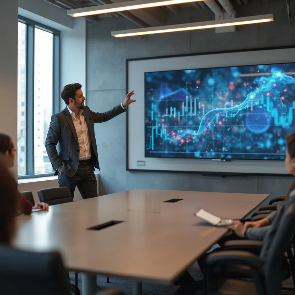 Consultor presentando estrategia